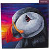 Crystal Art Card Kit Puffin Sunset 18 x 18 cm