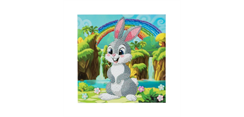 Crystal Art Card Kit "Rabbit Wonderland" 18 x 18 cm