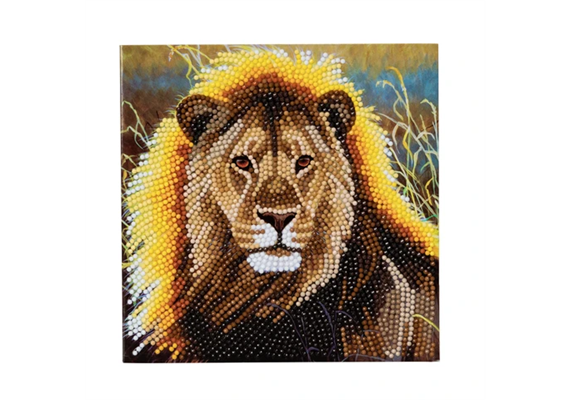 Crystal Art Card Kit "Resting Lion" 18 x 18 cm