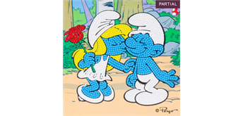 Crystal Art Card Kit "Smurfette Kiss" 18 x 18 cm