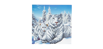 Crystal Art Card Kit "Snowy White Tiger" 18 x 18 cm