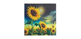 Crystal Art Card Kit Soulful Sunflower 18 x 18 cm
