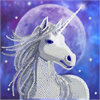 Crystal Art Card Kit "Starlight Unicorn" 18 x 18 cm