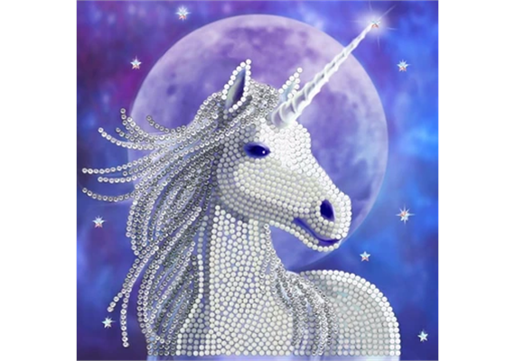 Crystal Art Card Kit "Starlight Unicorn" 18 x 18 cm
