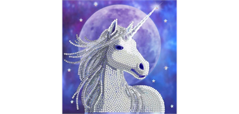 Crystal Art Card Kit "Starlight Unicorn" 18 x 18 cm