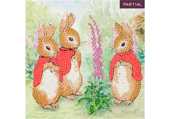 Crystal Art Card Kit The Flopsy Bunnies 18 x 18 cm