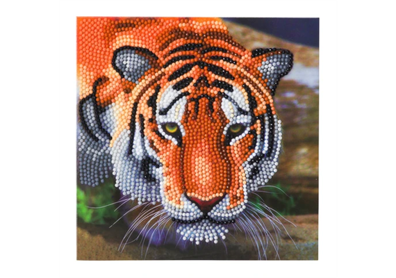 Crystal Art Card Kit "Tiger" 18 x 18 cm
