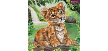 Crystal Art Card Kit Tiger Cub 18 x 18 cm