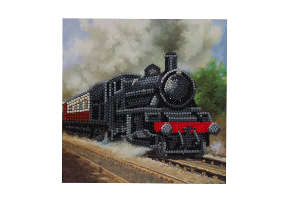 Crystal Art Card Kit "Train/Zug" 18 x 18 cm