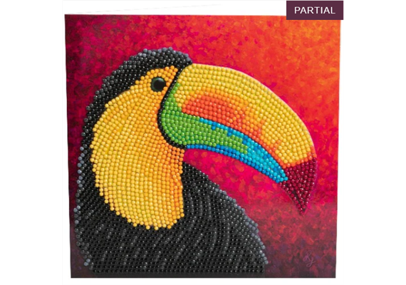 Crystal Art Card Kit Tropical Toucan 18 x 18 cm