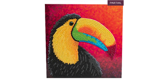 Crystal Art Card Kit Tropical Toucan 18 x 18 cm