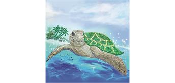Crystal Art Card Kit "Turtle Paradise" 18 x 18 cm