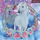 Crystal Art Card Kit "Unicorn Garland" 18 x 18 cm