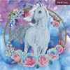 Crystal Art Card Kit "Unicorn Garland" 18 x 18 cm