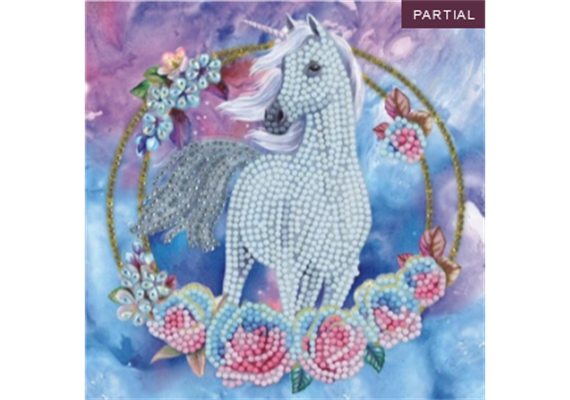 Crystal Art Card Kit "Unicorn Garland" 18 x 18 cm