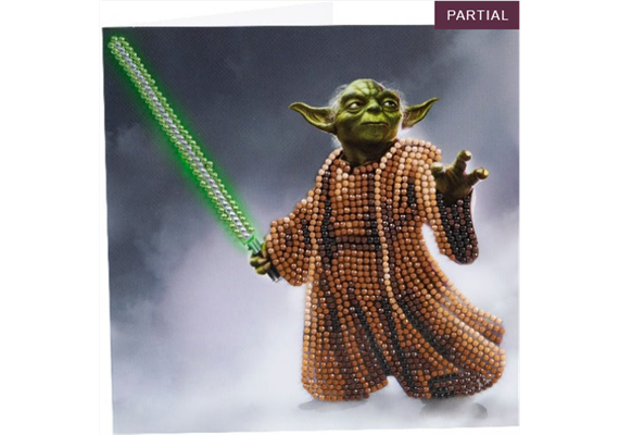 Crystal Art Card Kit Yoda 18 x 18 cm