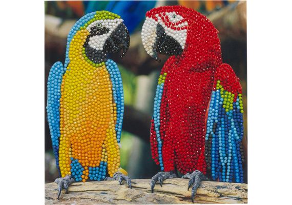 Crystal Art Card Parrot Friends 18 x 18 cm