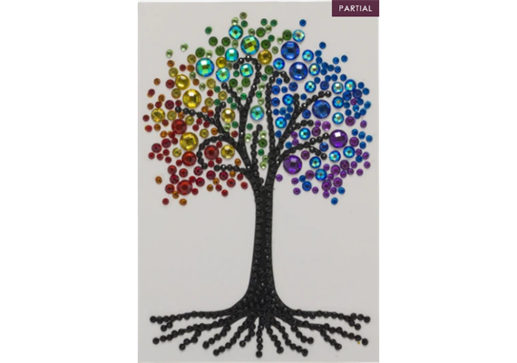 Crystal Art Card Rainbow Tree 10 x 15 cm