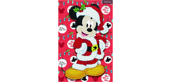 Crystal Art Card Santa Mickey, 10 x 15 cm