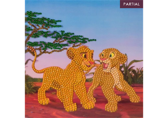 Crystal Art Card Simba and Nala 18 x 18 cm