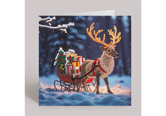 Crystal Art Card Snowy Sleigh 18 x 18 cm