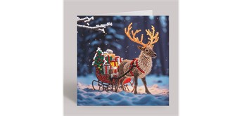Crystal Art Card Snowy Sleigh 18 x 18 cm