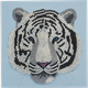 Crystal Art Card White Tiger Head 18 x 18 cm