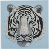 Crystal Art Card White Tiger Head 18 x 18 cm