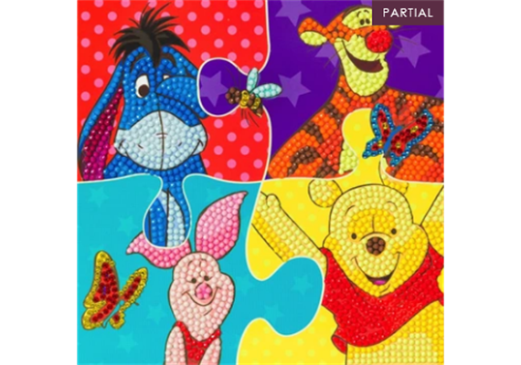 Crystal Art Card Winnie The Pooh Puzzle 18 x 18 cm