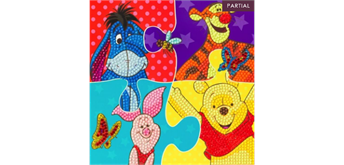 Crystal Art Card Winnie The Pooh Puzzle 18 x 18 cm