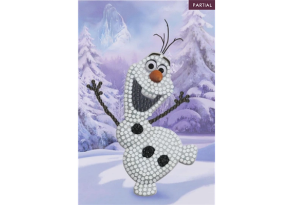 Crystal Art Card Winter Olaf, 10 x 15 cm