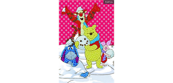 Crystal Art Card Winter Winnie the Pooh, 10 x 15 cm