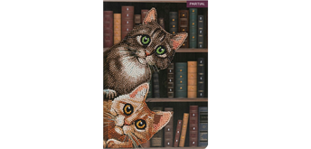 Crystal Art "Cats in the Library" Notizbuch Kit, 26 x 18 cm