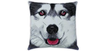 Crystal Art Cushion Kit - Alaskan Malamute Face 30 x 30 cm