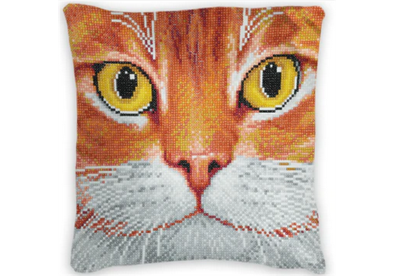 Crystal Art Cushion Kit - Ginger Fat Face 30 x 30 cm