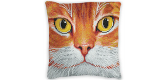 Crystal Art Cushion Kit - Ginger Fat Face 30 x 30 cm