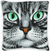 Crystal Art Cushion Kit - Grey Cat Face 30 x 30 cm