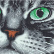 Crystal Art Cushion Kit - Grey Cat Face 30 x 30 cm | Bild 2