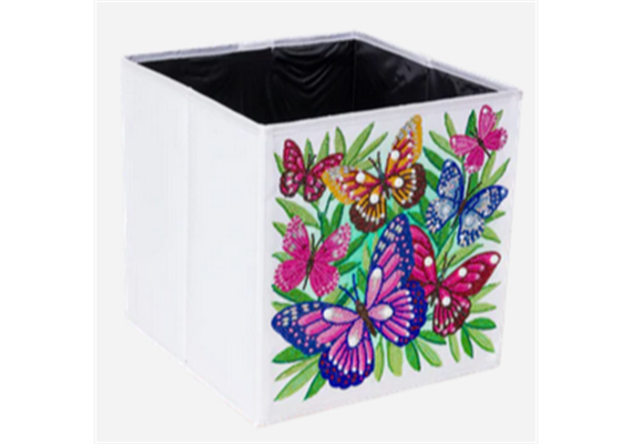 Crystal Art Folding Storage Box 30 x 30 cm - Beautiful Butterflies