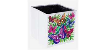 Crystal Art Folding Storage Box 30 x 30 cm - Beautiful Butterflies
