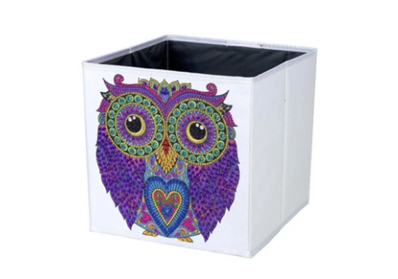 Crystal Art Folding Storage Box 30 x 30 cm - Owl