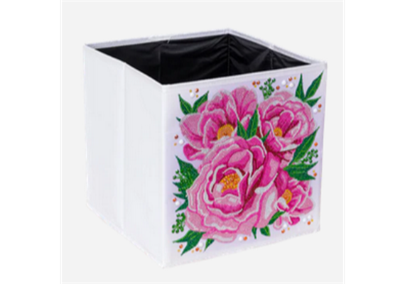 Crystal Art Folding Storage Box 30 x 30 cm - Perfect Peonies