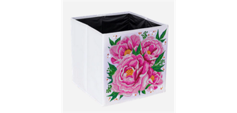 Crystal Art Folding Storage Box 30 x 30 cm - Perfect Peonies