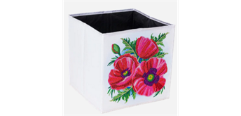 Crystal Art Folding Storage Box 30 x 30 cm - Pretty Poppies