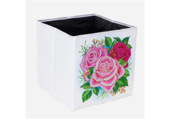 Crystal Art Folding Storage Box 30 x 30 cm - Ravishing Roses