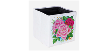 Crystal Art Folding Storage Box 30 x 30 cm - Ravishing Roses