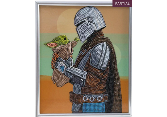 Crystal Art "Grogu and the Mandalorian" Bilderrahmen 21 x 25 cm