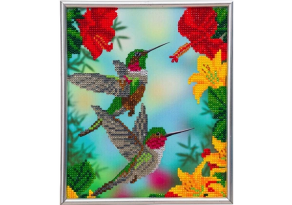 Crystal Art "Hungry Hummingbirds" Bilderrahmen 21 x 25 cm