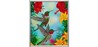 Crystal Art "Hungry Hummingbirds" Bilderrahmen 21 x 25 cm