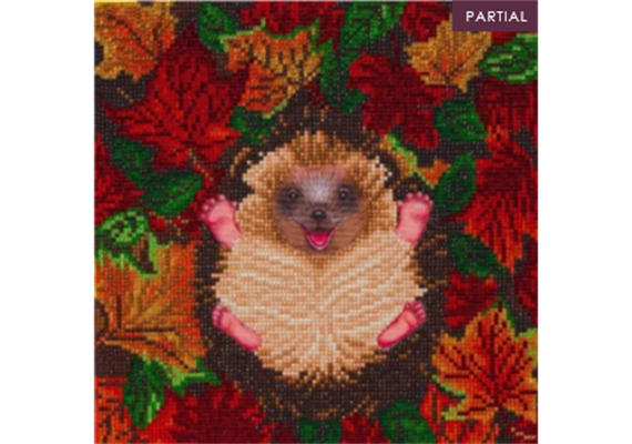 Crystal Art Kit "Autumn Hedgehog" 30 x 30 cm, mit Rahmen